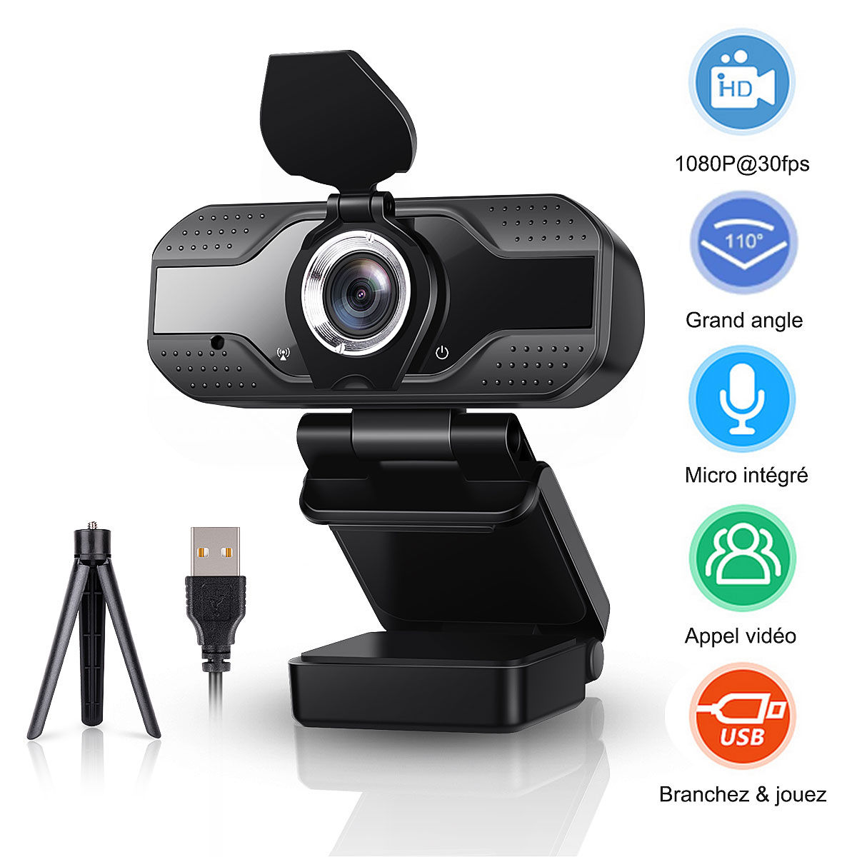 Webcam Usb Full Hd 1080p Kèm Micro Hỗ Trợ Giảng Dạy