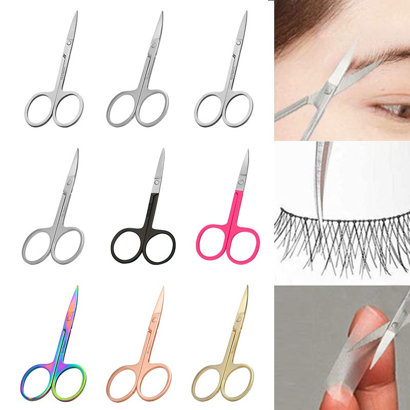 Kéo Cắt Tỉa Lông Mày / Lông Mi / Lông Mày Đầu Cong Bằng Thép Không Gỉ Chuyên