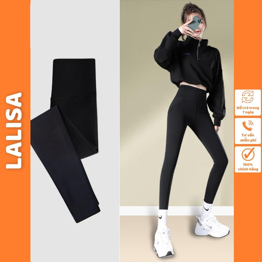 Quần legging dài nữ nâng mông cạp cao dáng thun thể thao lưng cao ôm co dãn cao cấp tập gym yoga LALISA QD010