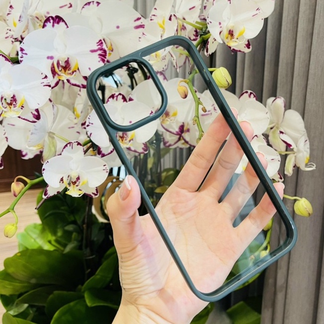 Ốp lưng Likgus viền màu xanh rêu, Xanh Serria cho iphone 13, 13 Pro, 13 Pro Max Xanh chuẩn màu máy không ố vàng