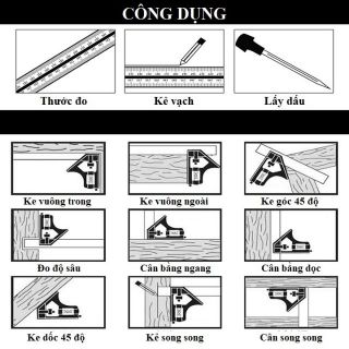 Thước Đo Góc Vuông Đa Năng (Hàng Đài Loan)