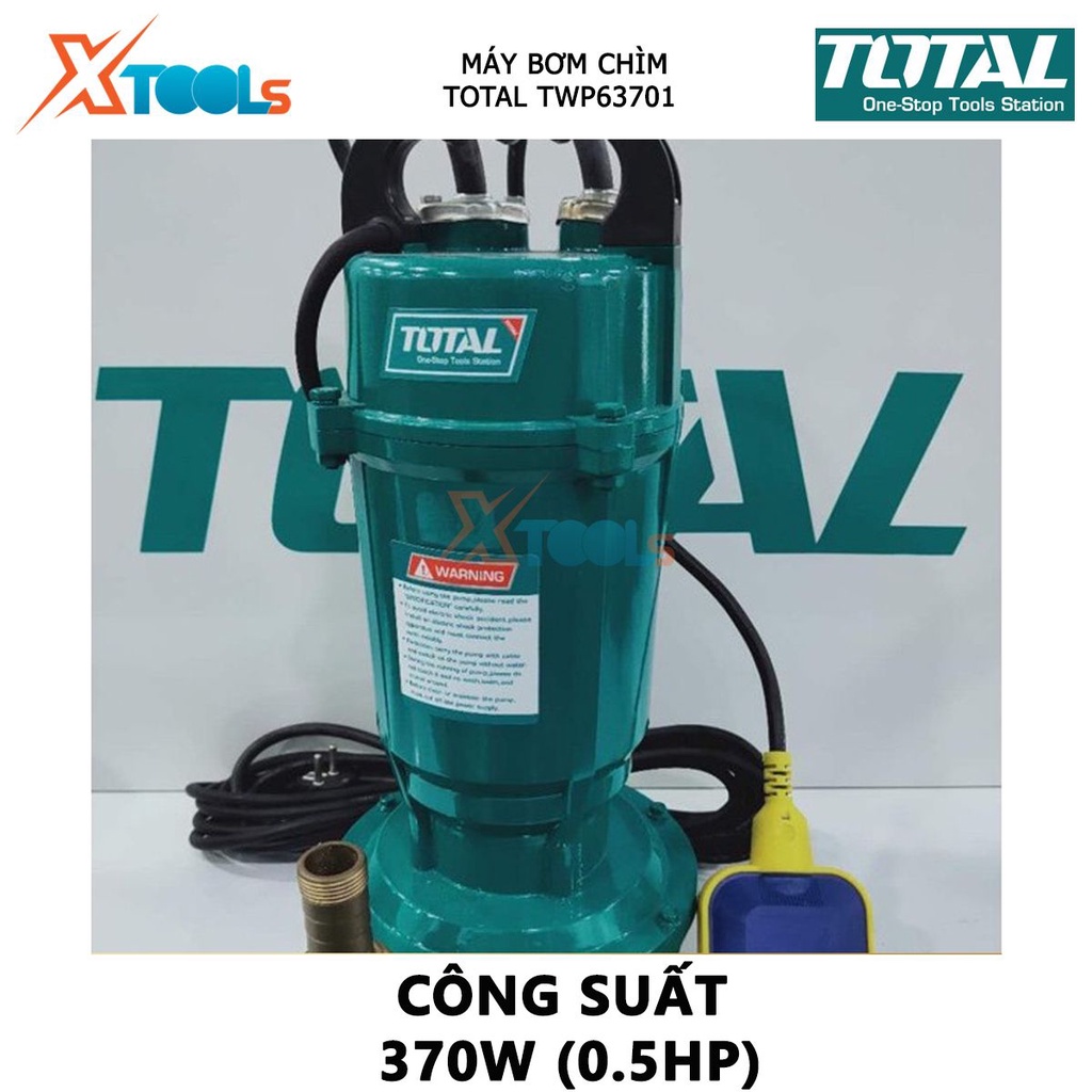 Máy bơm chìm 1 pha TOTAL máy bơm thả chìm nước sạch 220V, Công suất từ 370W (0.5HP) - 750W (1HP), dùng trong gia đình