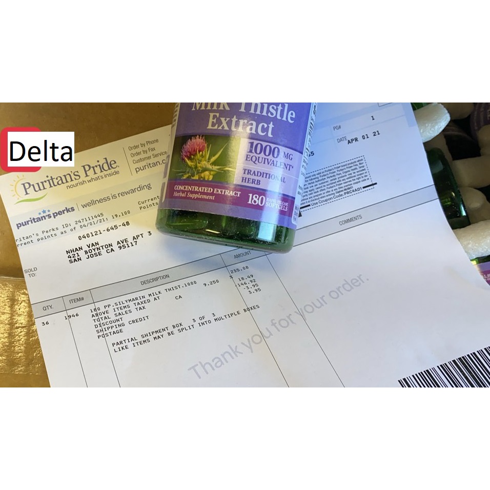 Viên uống bổ gan Milk Thistle 1000mg Puritan Pride 180 viên của Mỹ