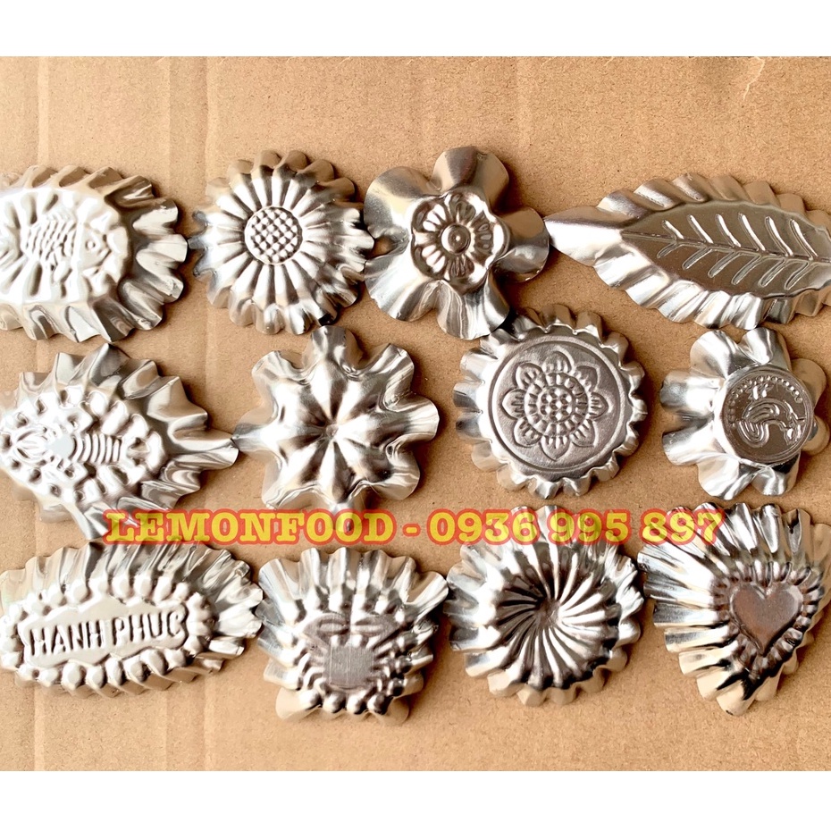 Combo 50 Khuôn nhôm làm bánh bò, bánh da lợn, bánh tart, rau câu nhiều mẫu - Size to