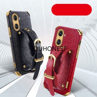 Ốp Điện Thoại Mềm Chống Sốc Họa Tiết Da Cá Sấu Kèm Dây Casing Huawei Honor 60 Pro Case Honor 70 Pro Case Honor X8 Case Honor X9 Case Honor X30 Case Honor Play5 Case Honor Play 5T Luxury Shockproof Softcase Crocodile Pattern Leather Wrist Strap Phone Case