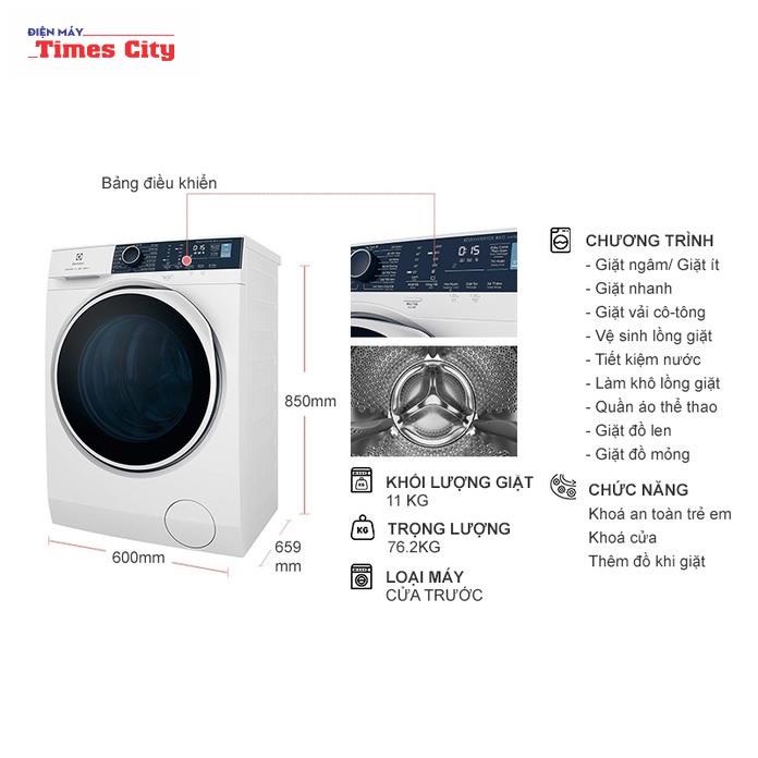 Máy giặt Electrolux EWF1142Q7WB Inverter 11 kg Mới 2021