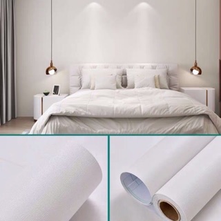 10m giấy dán tường màu trơn trắng nhám sẵn keo khổ rộng 60cm