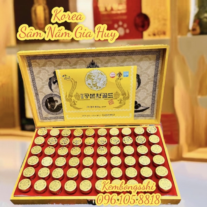 [HÀNG DATE MỚI] Đông Trùng Hạ Thảo 60 Viên Hộp Gỗ Vàng Cao Cấp Hàn quốc