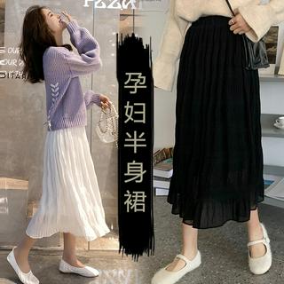 Chân váy xếp ly lưng cao thời trang cho mẹ bầu