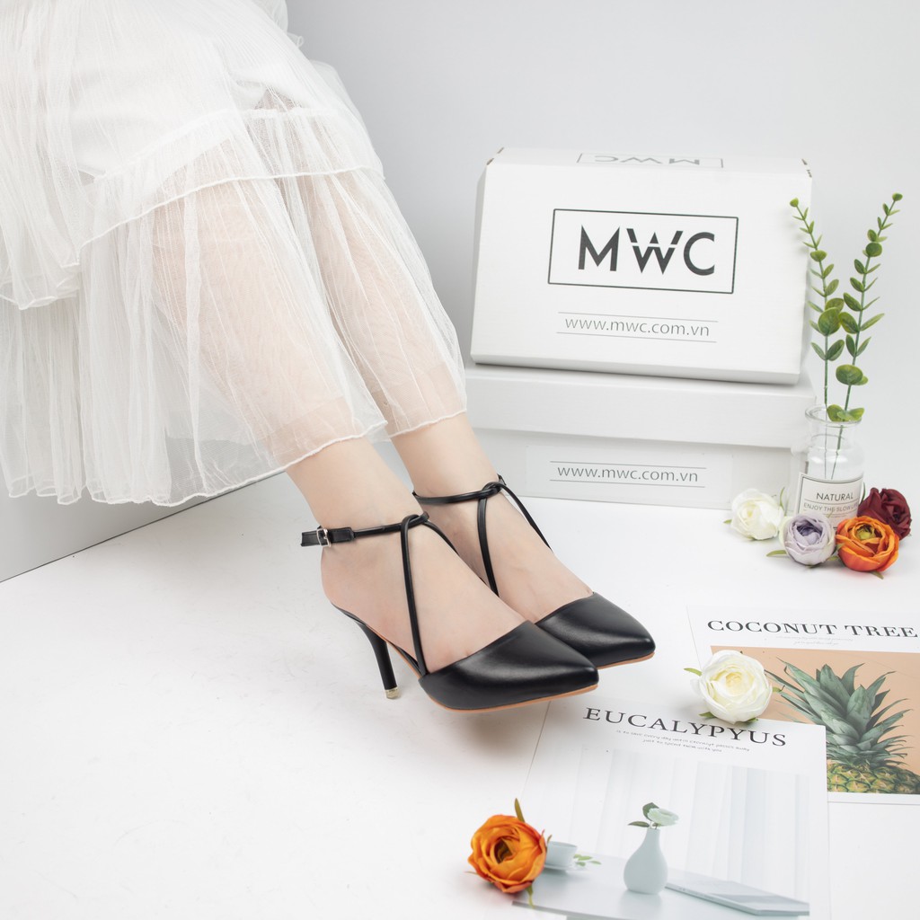 GIÀY CAO GÓT NỮ MWC- CAO GÓT BÍT MŨI ĐẾ NHỌN 7CM PHỐI DÂY MẢNH CHÉO SANG TRỌNG PHÁ CÁCH THỜI TRANG MWC NUCG-3935