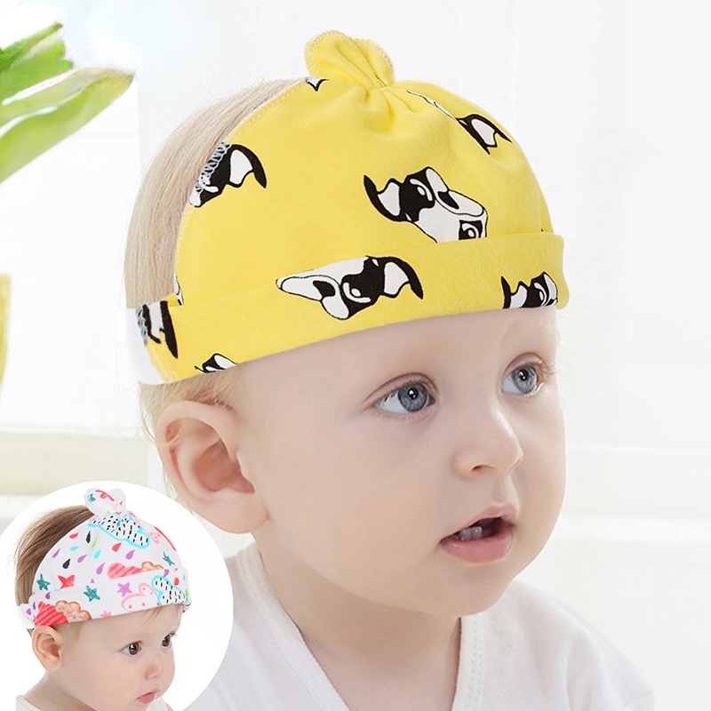 Mũ Cotton In Họa Tiết Xinh Xắn Thời Trang Xuân Hè Cho Bé 0-1 Tuổi