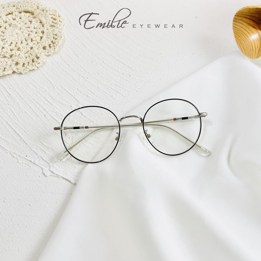 Gọng kính tròn size nhỏ chất liệu kim loại Kính mắt Emilie phụ kiện thời trang 72607