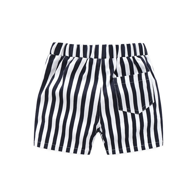 Quần short cho bé WELLKIDS họa tiết kẻ sọc chất cotton hàng xuất Âu Mỹ