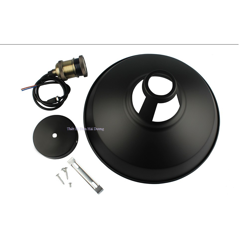 Chao đèn thả 3 lỗ đui đồng TA127 đường kính 300mm (Đen) - chưa bao gồm bóng