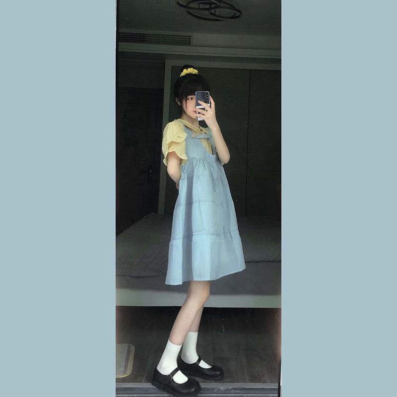 Đầm Yếm Dáng Rộng Xinh Xắn Dành Cho Nữ đầm bầu váy nữ váy bé gái váy dài chân váy dài váy nữ chân váy dài | BigBuy360 - bigbuy360.vn