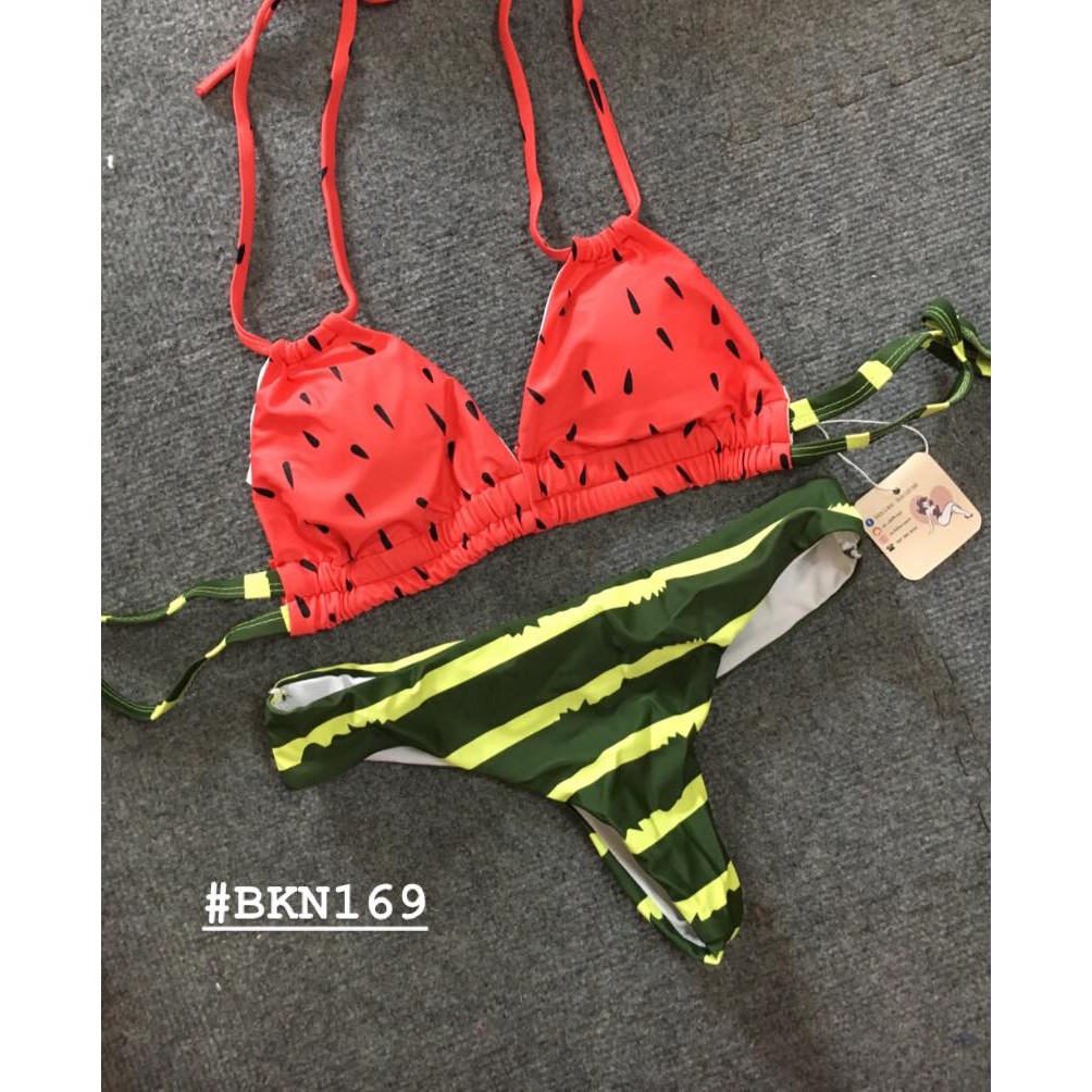 [BKN169] &lt;ÂU&gt; SET BIKINI DƯA HẤU QUẦN THONG/LỌT KHE
