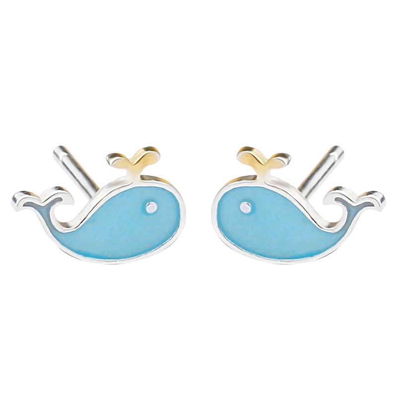 Cá Heo Bông Tai Stud Earrings Korean Style Whale Earring Women Fashion Jewelry Gifts