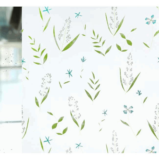 Giấy dán kính hoa cỏ xanh- khổ rộng 45cm