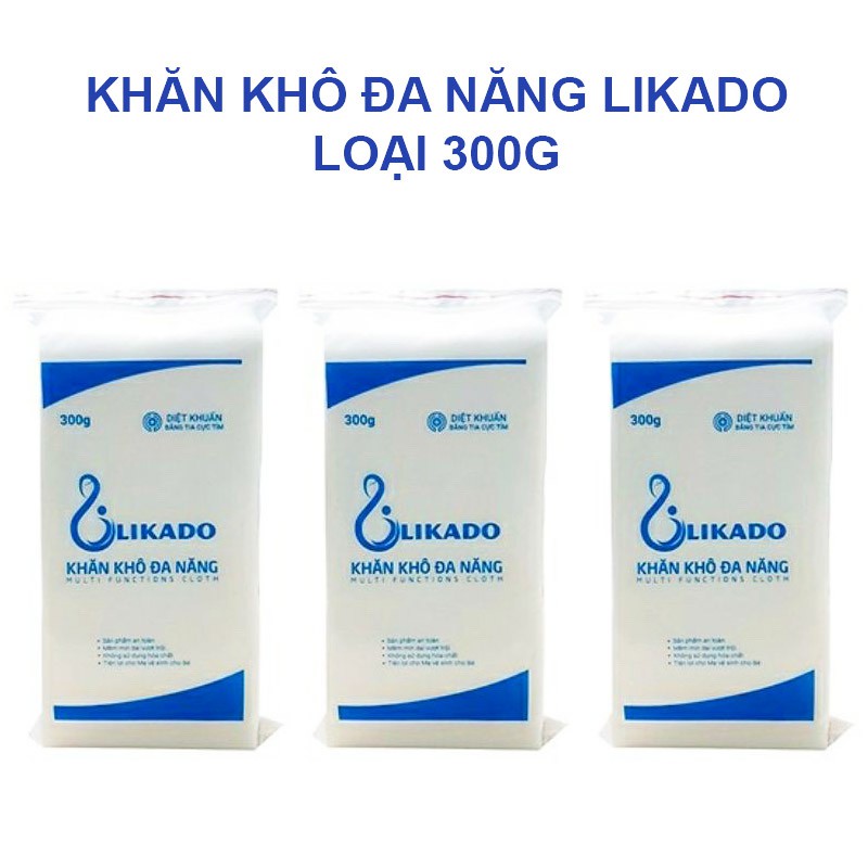 Khăn khô đa năng Likado, Giấy khô đa năng 300g chính hãng mềm mịn không mùi an toàn cho bé (270 tờ) BBShine – KH007