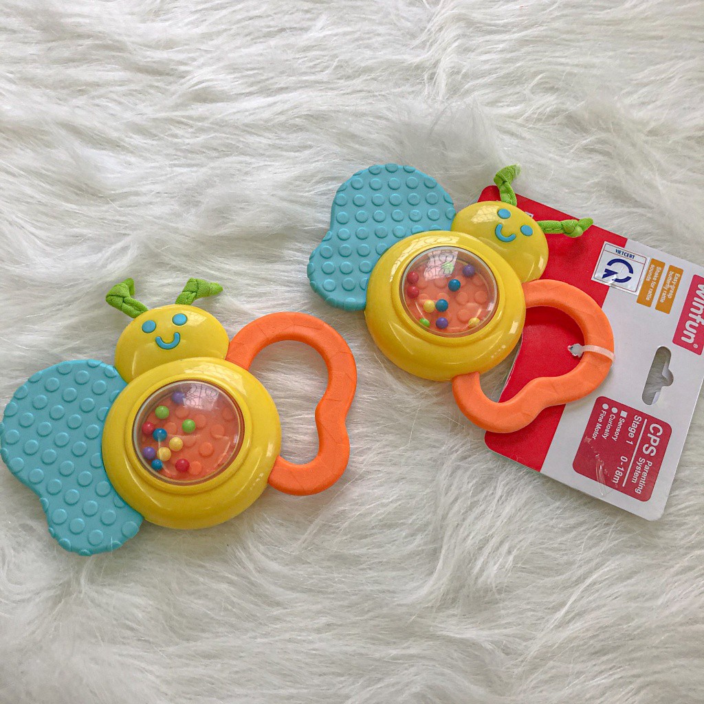 Xúc xắc cầm tay cho bé  𝑭𝒓𝒆𝒆𝒔𝒉𝒊𝒑  Xúc xắc cầm tay hình con bướm Winfun WF0183 chính hãng