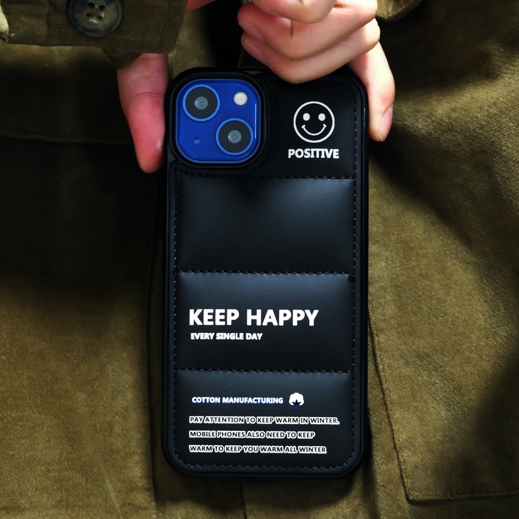 Ốp điện thoại da kiểu áo khoác phao thích hợp cho iPhone 13 Pro Max 12 Pro 11 Pro Max X XS XR