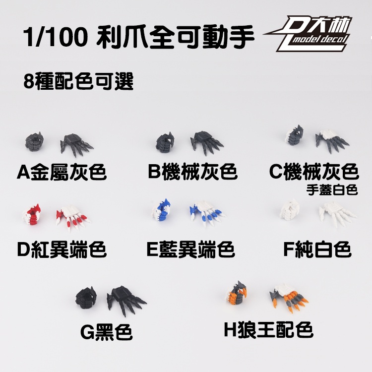 Bàn Tay Móng Vuốt Có Thể Di Chuyển Được Cho MG 1 / 100 Barbatos