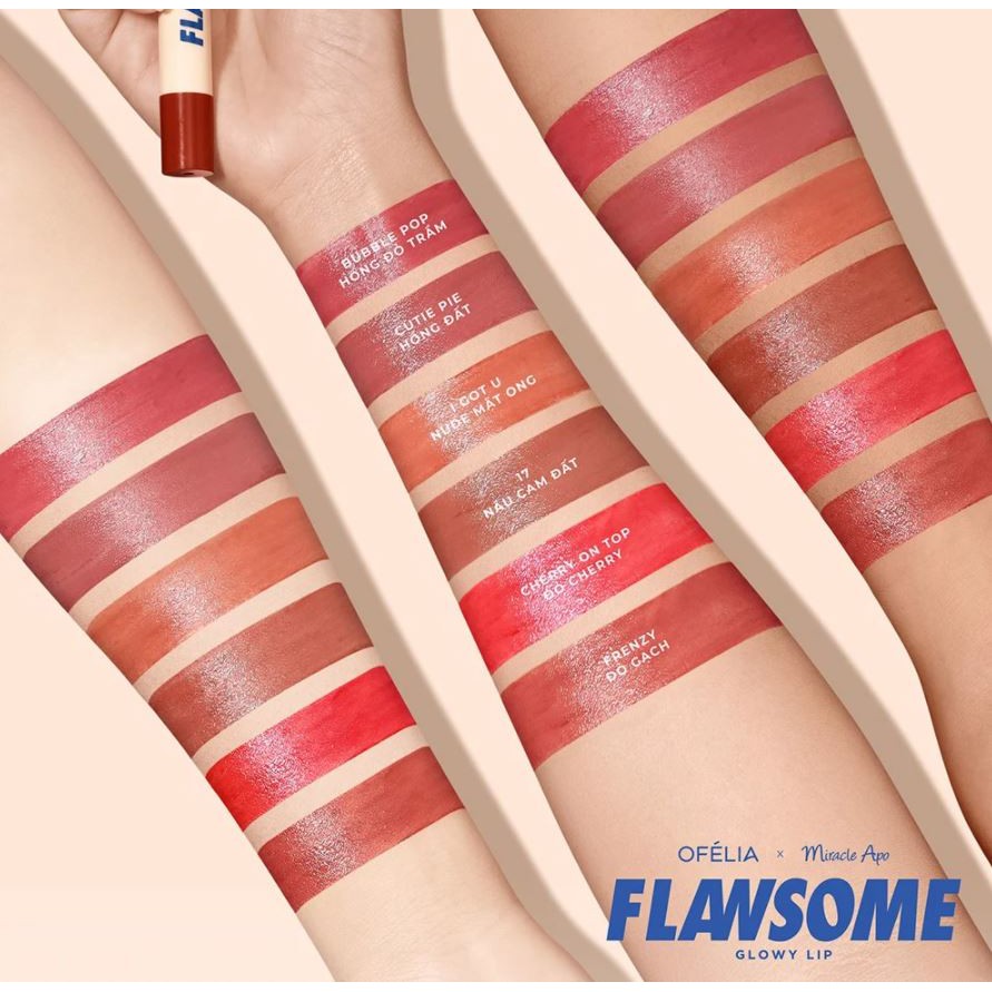Son Tint Lì Dạng Thỏi Dưỡng Ẩm Cho Đôi Môi Căng Mọng Rạng Rỡ Miracle Apo x Ofélia Flawsome Glowy Lip 2g | BigBuy360 - bigbuy360.vn
