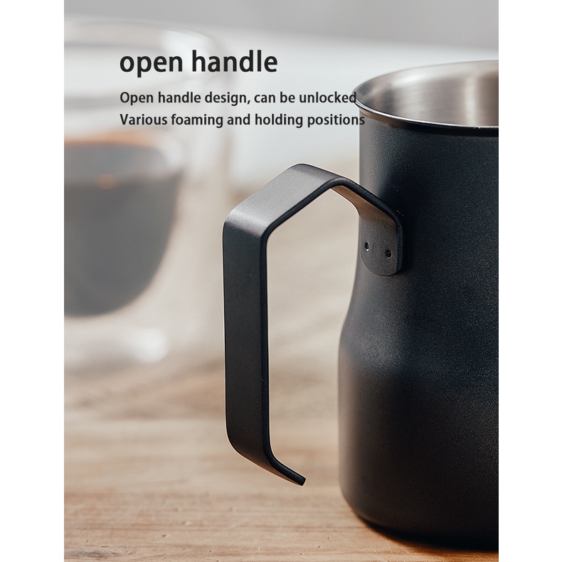 Bình đựng sữa tạo bọt cà phê latte BINCOO bằng inox chuyên nghiệp