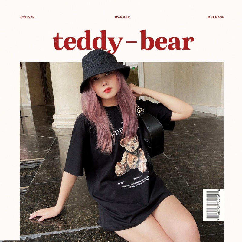 Áo phông "THE TEDDY" byjolie unisex chất cotton thoáng mát | BigBuy360 - bigbuy360.vn