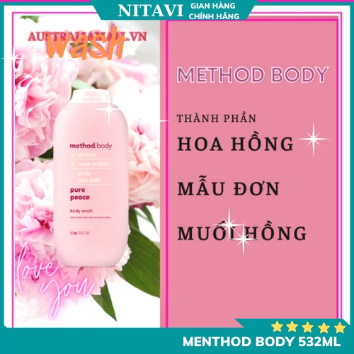 sữa tắm method body Oganic - method body wash Úc dưỡng ẩm lưu hương 532ml