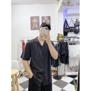 sơ mi cộc tay , đen, trắng trơn
