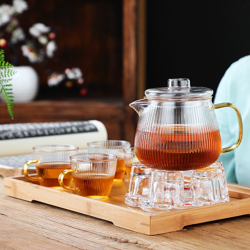 Bình, Ly cốc thủy tinh pha trà có lõi lọc và nắp đậy