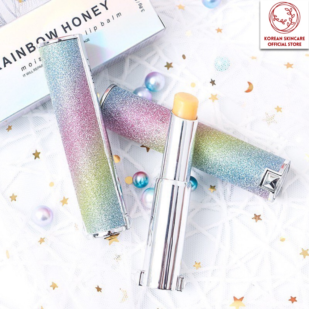 Son dưỡng môi đổi màu YNM Rainbow Honey Lip Balm 3.2g dưỡng ẩm môi khô, làm mặt nạ ngủ