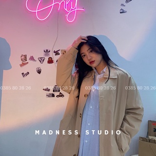 Ảnh thật - K1170 Áo Măng tô lửng 2 lớp mỏng nhẹ nam nữ unisex Madness Studio