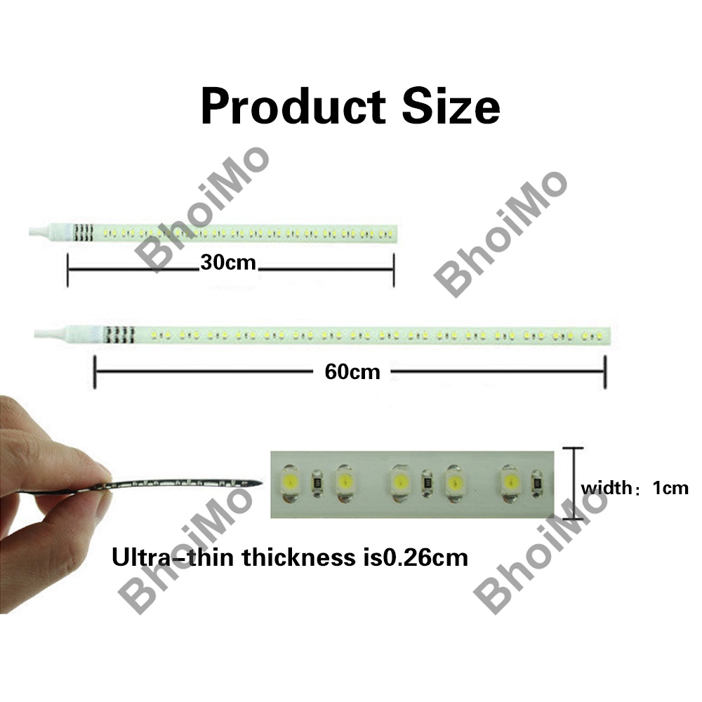 Dải Đèn LED RGB DRL Siêu Mỏng Mềm Nhiều Màu 30cm DC12V Trang Trí Xe Hơi/Xe Máy