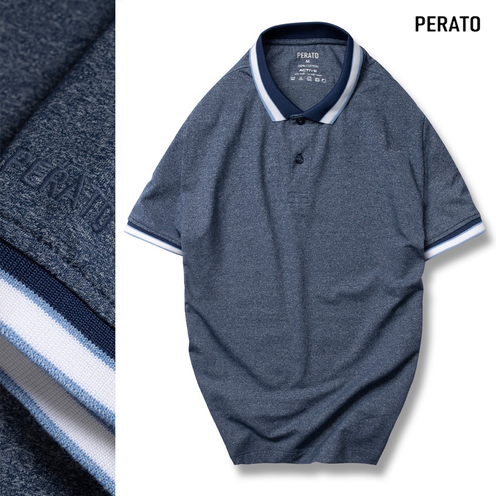 [MUA 2 GIẢM 20K] Áo Thun Polo Nam Tay Ngắn PERATO, Chất Cotton Cao Cấp, Mềm Mịn, Thấm Hút Tốt (APCP21003-01) | BigBuy360 - bigbuy360.vn