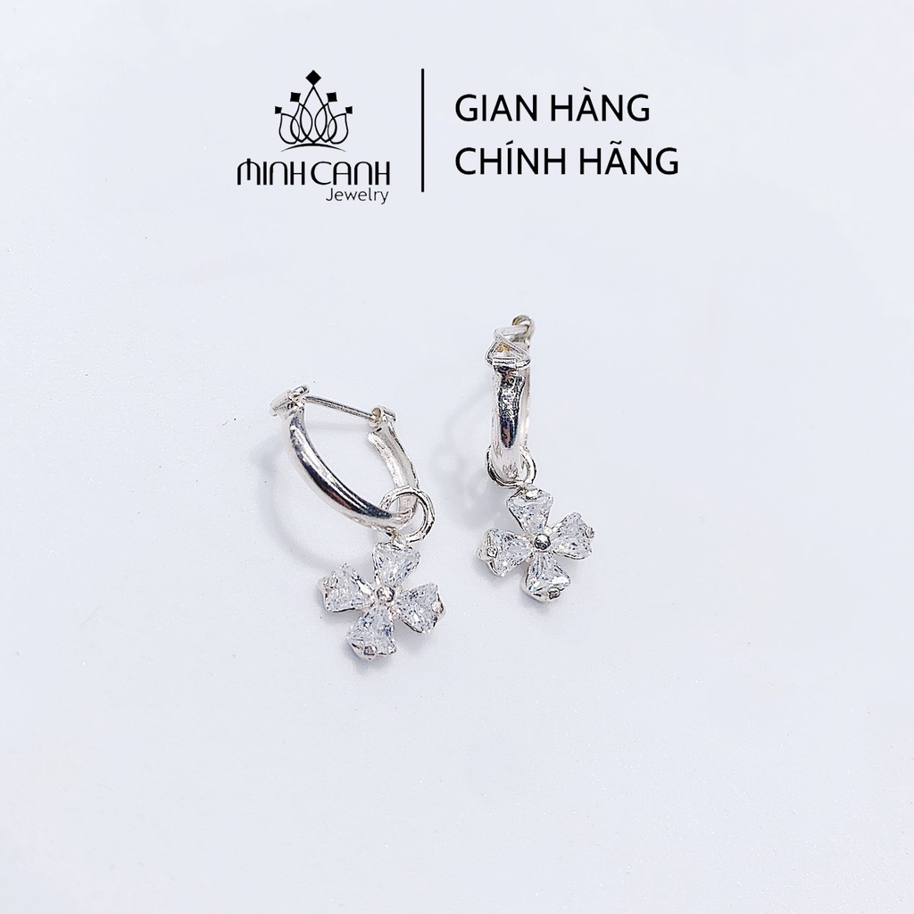 Bông Tai Bạc Trẻ Em 4 Lá Treo Minh Canh Jewelry