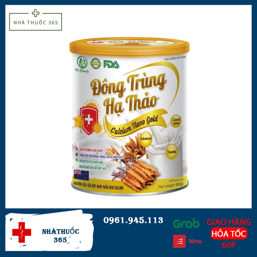 Sữa Bột Đông Trùng Hạ Thảo Calcium Nano Gold- Giúp Tăng Sức Đề Kháng, Nâng Cao Miễn Dịch 900g