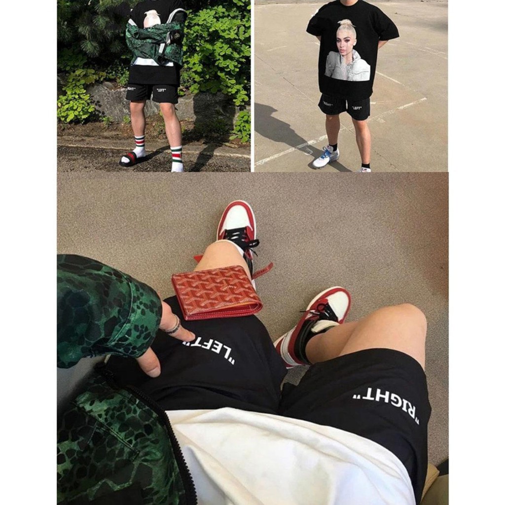 Short thun LEFT and RIGHT in Black Unisex