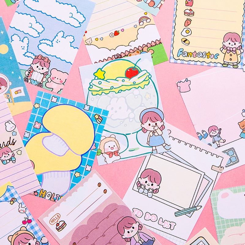 Set 100 tờ giấy ghi chú họa tiết hoạt hình xinh xắn