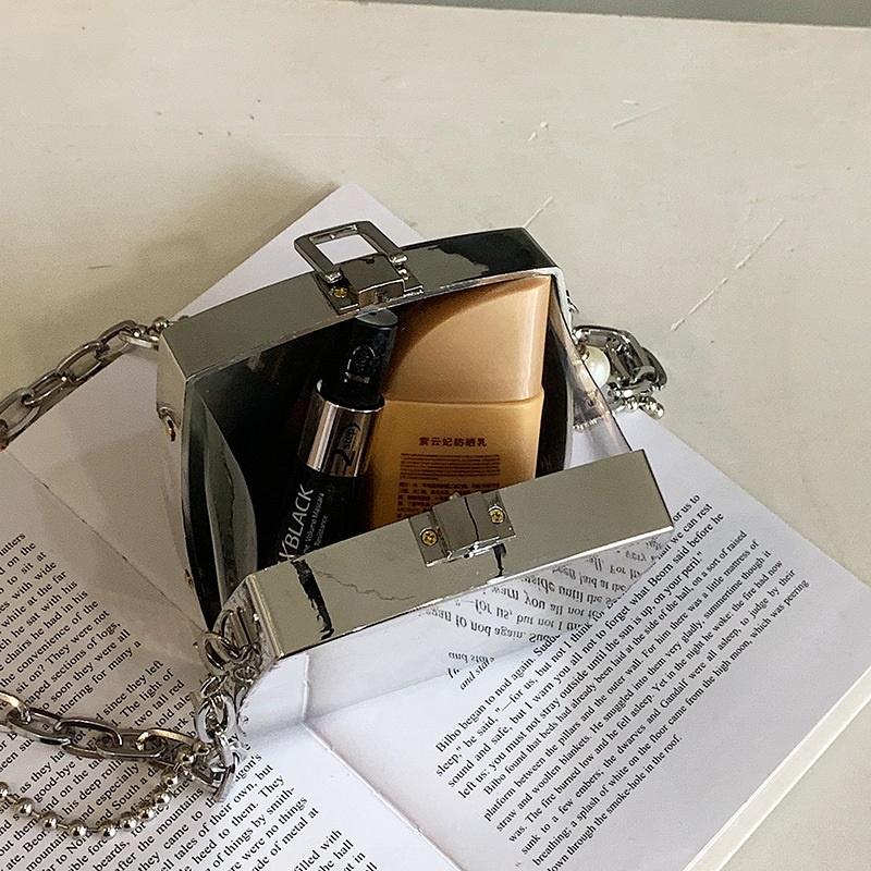 Túi Xách Nữ BB Mini Hình Chiếc Bình Nước Soi Gương Cá Tính Độc Đáo Quai Đeo Chéo Dây Xích