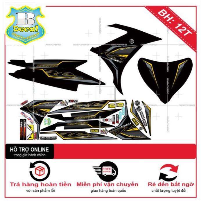 ( Quí khách vui lòng mang ra tiệm cho thợ dán ) Tem EX 2011 RC VÀNG XÁM ĐEN [Bi Decal]