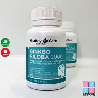 Bổ não Ginkgo biloba 2000mg Healthy Care 100v - Úc