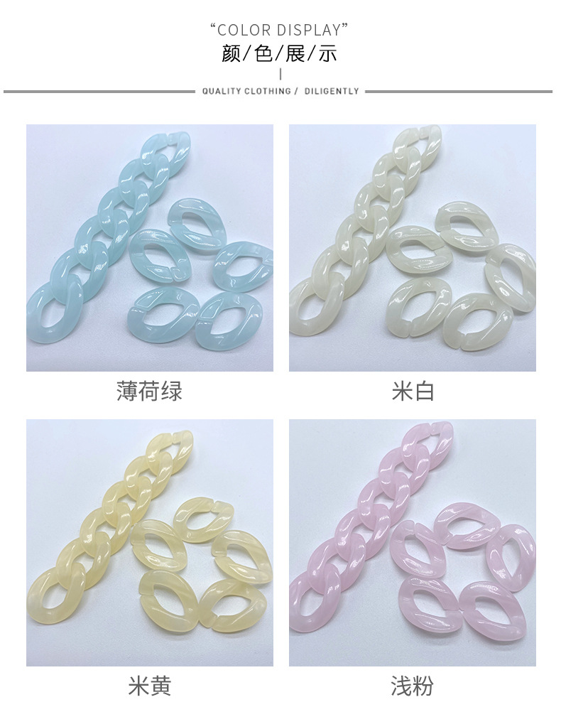 Bộ 10 Phụ Kiện Dây Xích Bằng Nhựa Acrylic Nhiều Màu Sắc Dùng Để Trang Trí Túi Xách