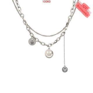 dây chuyền chuỗi hạt 3 mặt cười unisex