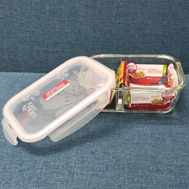 Bộ 2 hộp thủy tinh Lock&Lock (1 hộp 2 ngăn 1.05L và 1 hộp 740ml) kèm túi | BigBuy360 - bigbuy360.vn