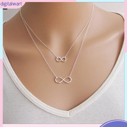 Vòng cổ choker 2 tầng mặt hình vô cực nhỏ xinh xắn dễ thương độc đáo dành cho nữ