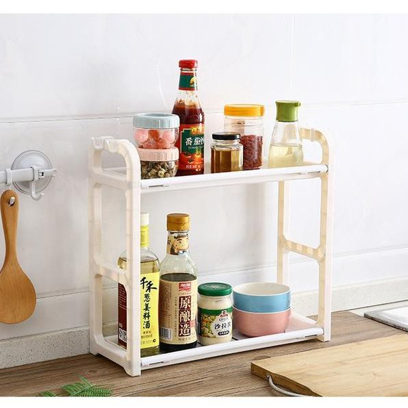 Mới Kệ Nhựa 2 Tầng Màu Trắng Đựng Gia Vị Tiện Dụng | BigBuy360 - bigbuy360.vn