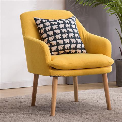 Bán trước⊙﹍Solid Wood Fabric Single Sofa Ban công Bàn ghế phòng khách ngủ ăn Sân trong Lười biếng Hiện đại Đơn gi