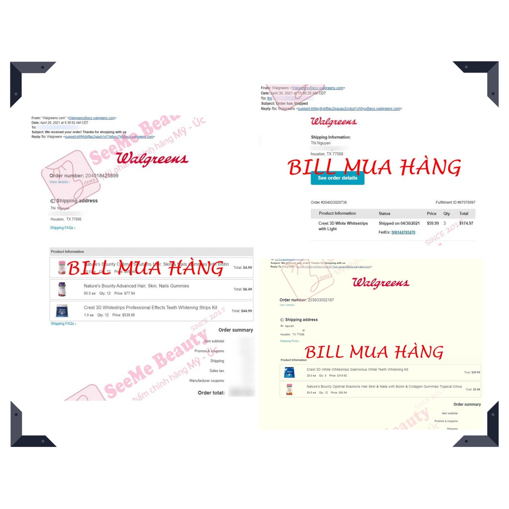 [FULLBOX] Miếng Dán Trắng Răng CREST Professional Effects/ Supreme Flexfit/ Glamorous/ 1Hour/ Charcoal  [SeeMe beauty]